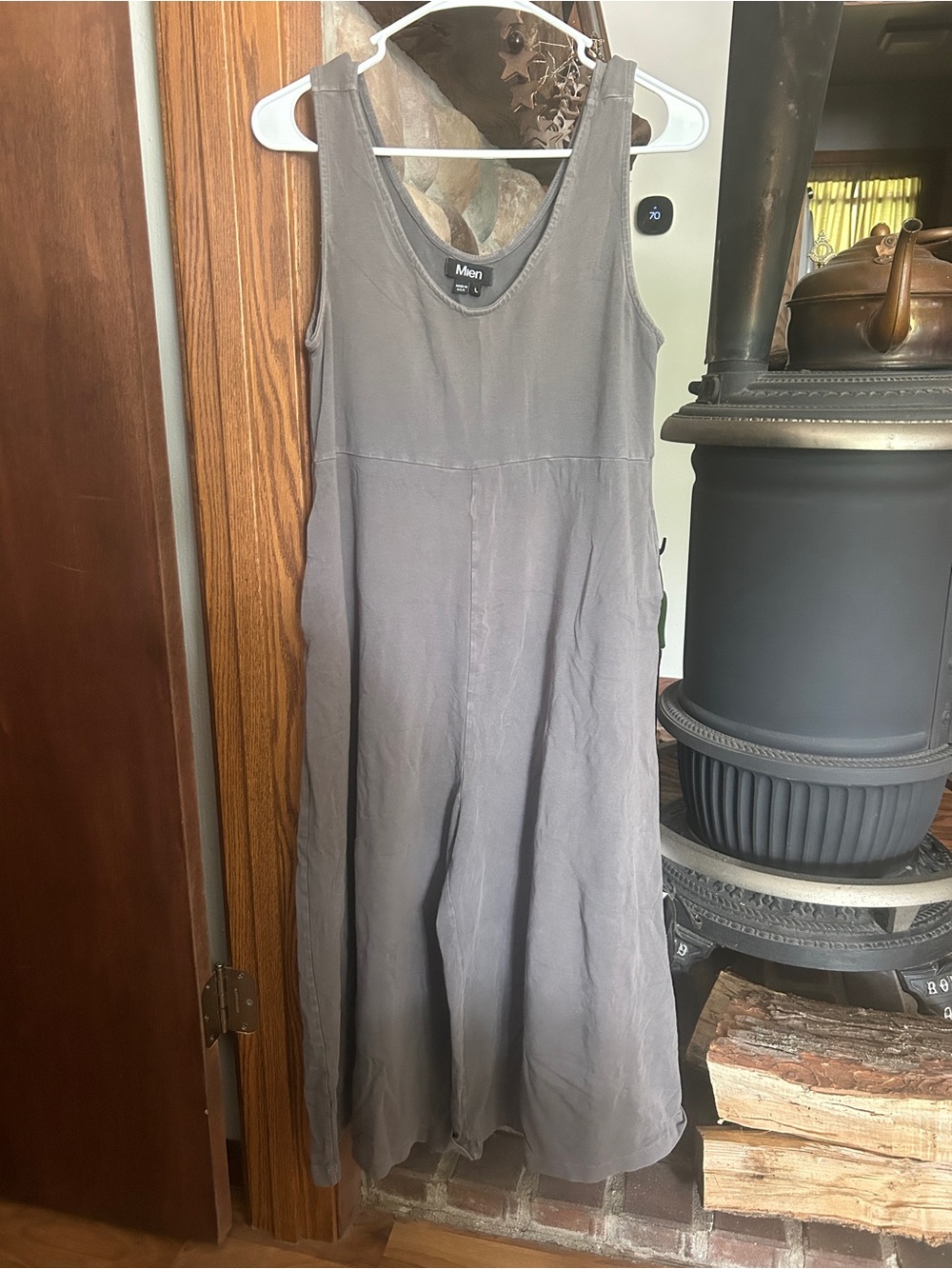MIEN made in USA gray wide leg jumpsuit